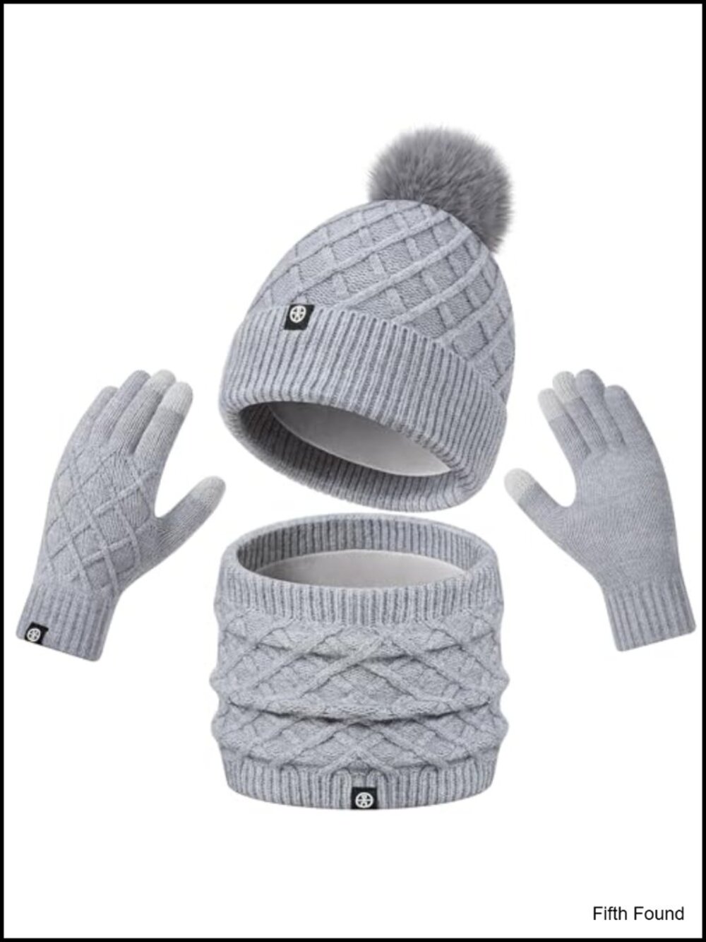 Wool Blend 3 in 1 Winter Set Beanie Scarf Touchscreen Gloves